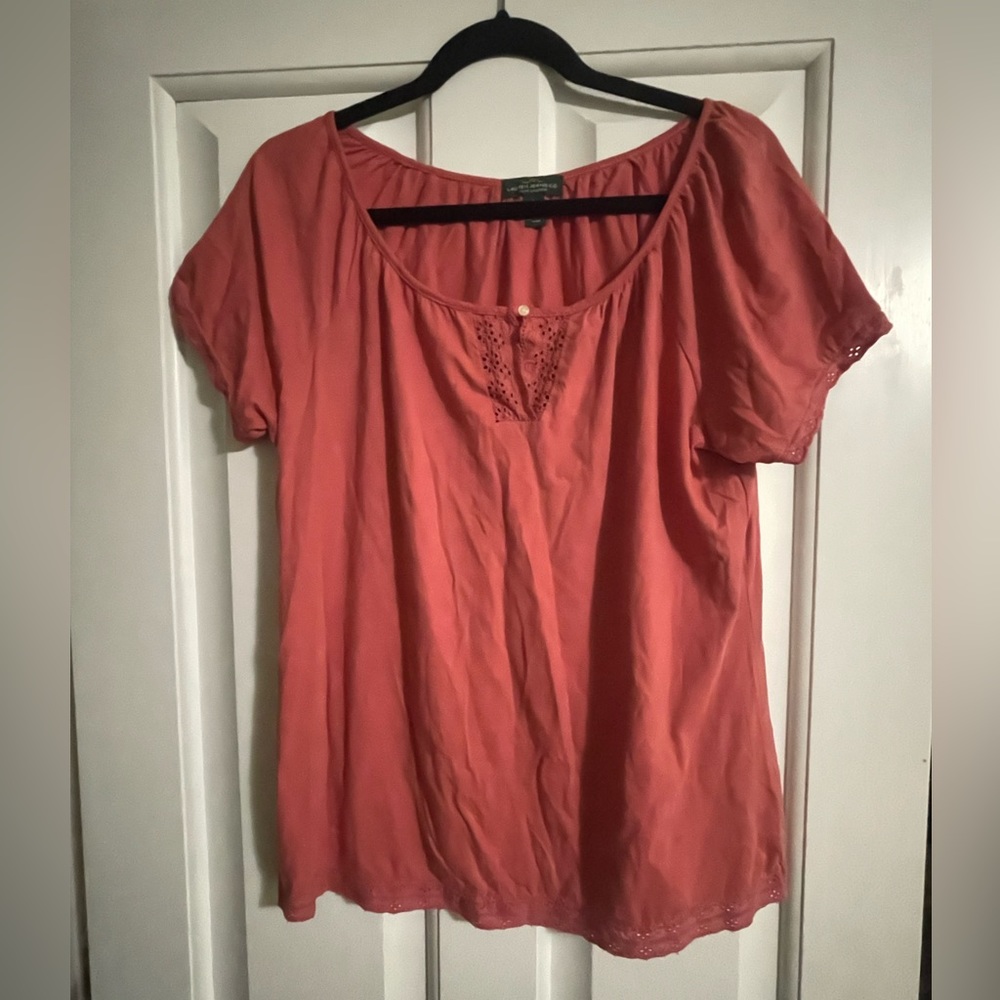 LRL | Lauren Jeans Co | Ralph Lauren Cotton Top w/ eyelet accents women's large